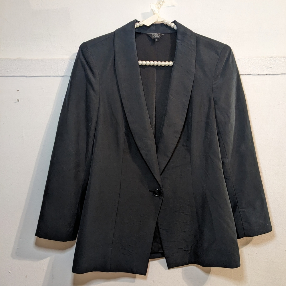 Guess Black Cropped Blazer Jacket